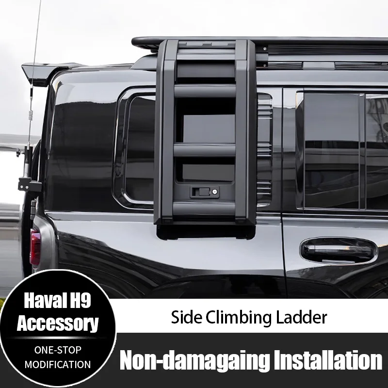 new For Haval H9 Foldable Side Climbing Ladder High-Quality Climbing Ladder Thickened alloy Ladder Haval H9 Modified Accessories