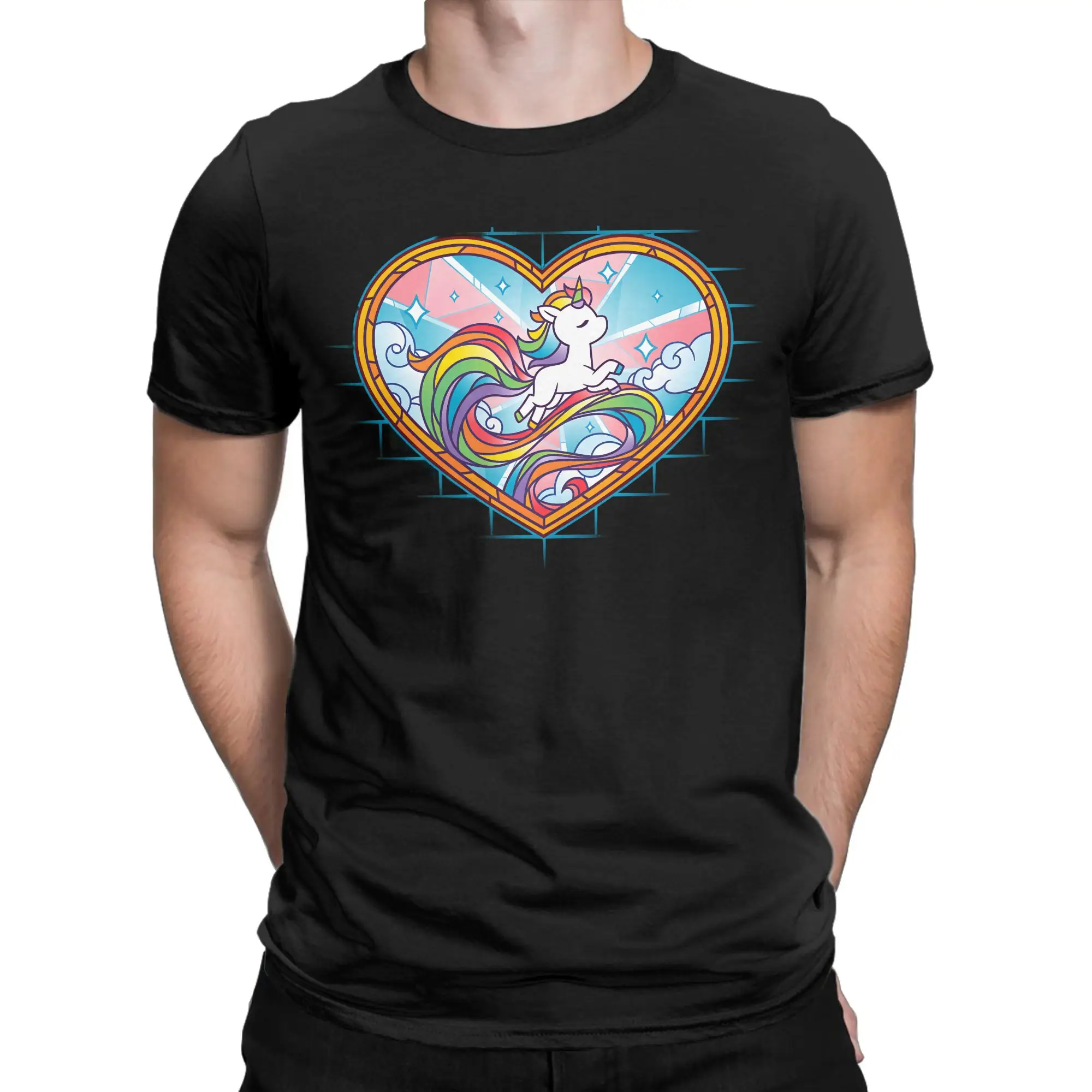 Riding Unicorn T-Shirt Summer  Cotton T Shirts For Men Casual Tshirt Short-Sleeve Streetwear Top Tees