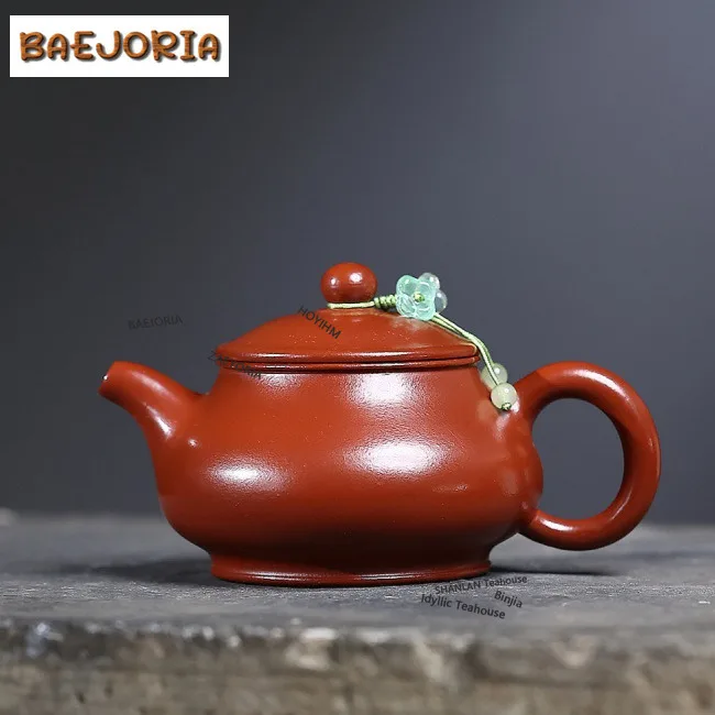 BAEJORIA 180ml Authentic Yixing Purple Clay Teapots Handmade Pan Pot Raw Ore Dahongpao Mud Kettle Chinese Zisha Tea Set