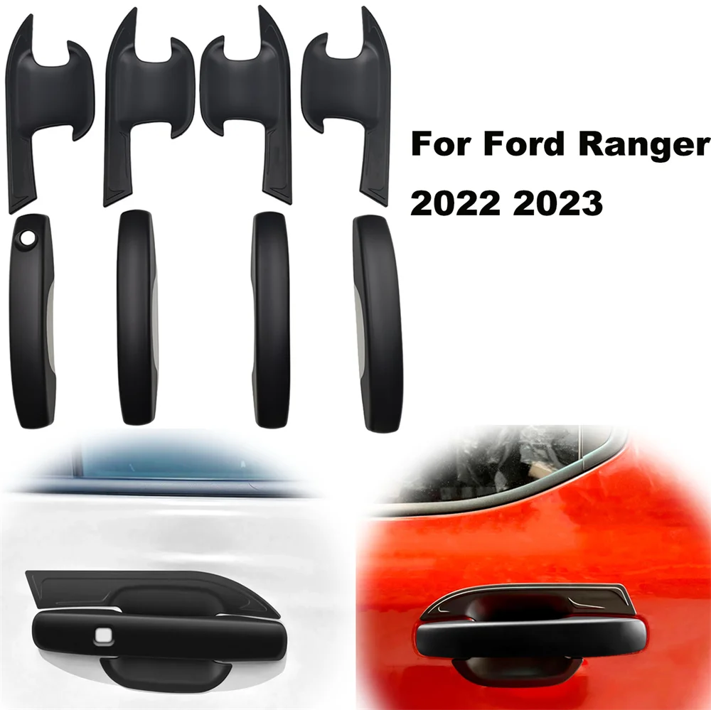 DUKE4WD Door Handle Protector Door Handle Insert Bowl Cap Guard for Ford Ranger T9 2022 2023 year model 4X4 Car Styling