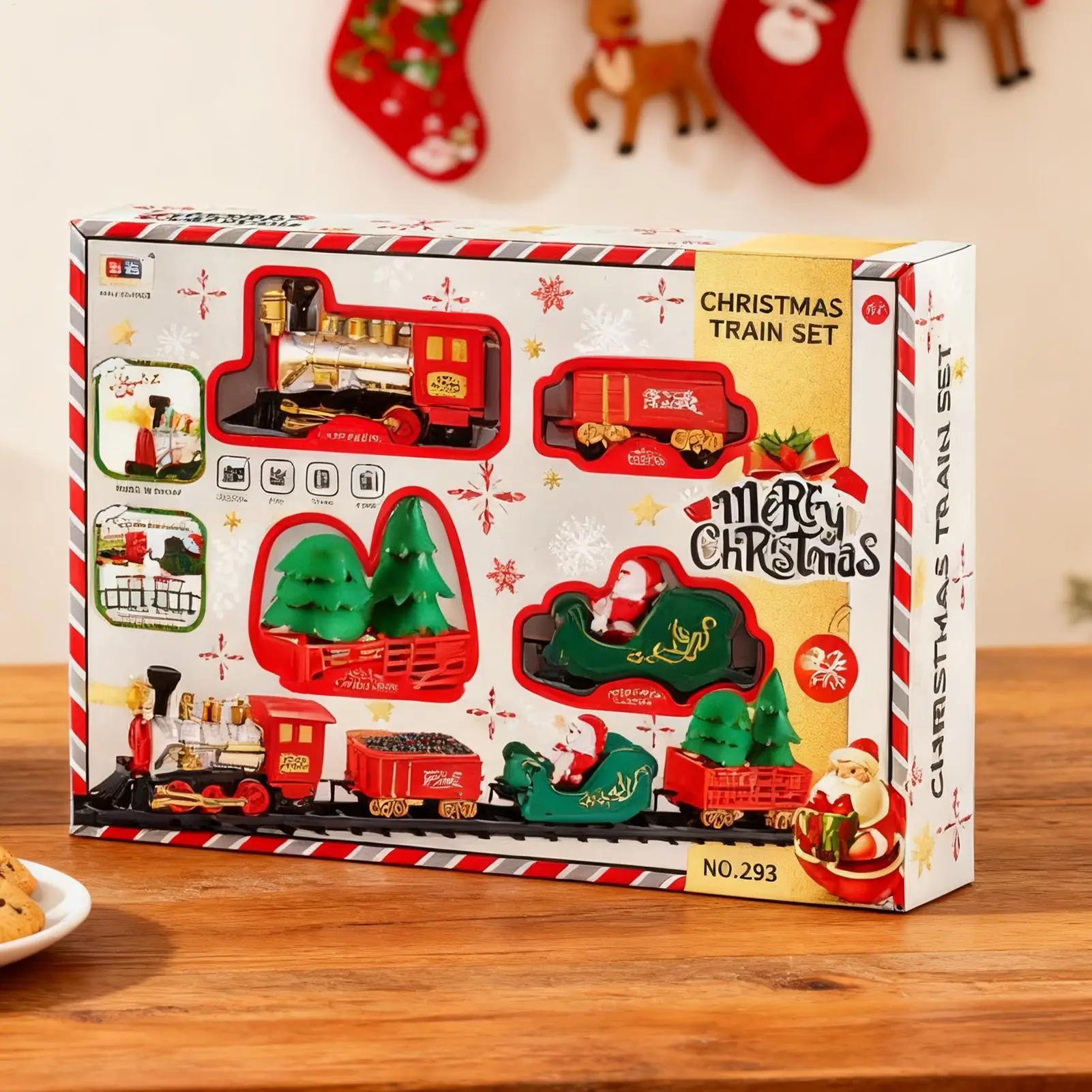مجموعة قطار عيد الميلاد مع لعبة تجميع الضوء والصوت، مجموعة مسار القطار الكهربائي لعيد الميلاد والضوء لعيد الميلاد للأولاد والبنات #3