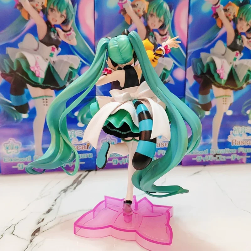 Raccoon Miku Collaboration Raccoon Block Model Collectible Desktop Ornament Toy Cute Miku Figure As A Birthday Gift For Friends