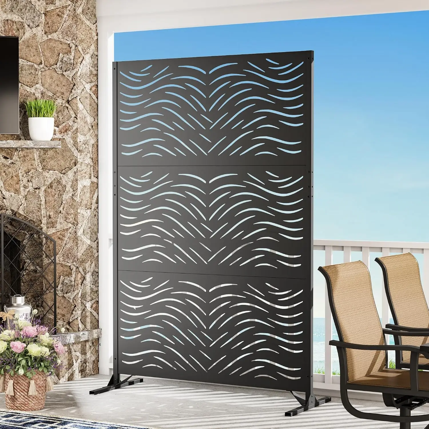 Modern Shade 4x6 FT Metal Privacy Screen with Artistic Modular Designs, Customized