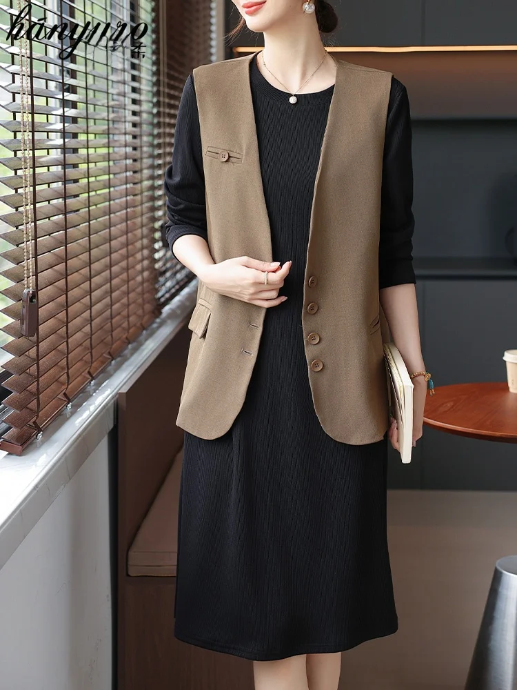 

Ele Midlife Mom Dr Set Spring Autumn 2025 New Sle Senior Women's Faion Loose Fit Long Pants Polyester Fiber