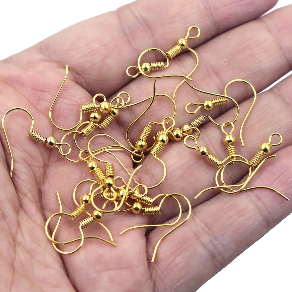 4500 Pcs Wholesale Gold Plated Earring Wire Hooks Jewelry Charms Component Findings 21x18mm