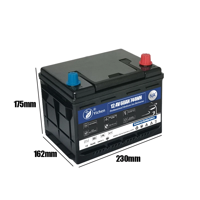 

New Arrival Sodium ion Battery NA 3.1V Cell 12.4V 12V 60Ah SIB Car Starter Sodium Battery for Electric Vehicle Starting