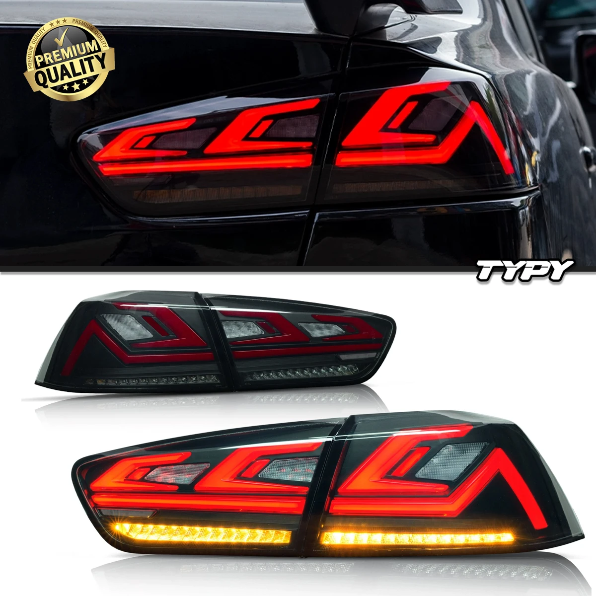 

Car For Mitsubishi Lancer EVO X Taillight 2008-2020 Upgrade Modified New DRL Dynamic Turn Signal LED Taillight Auto Accessories