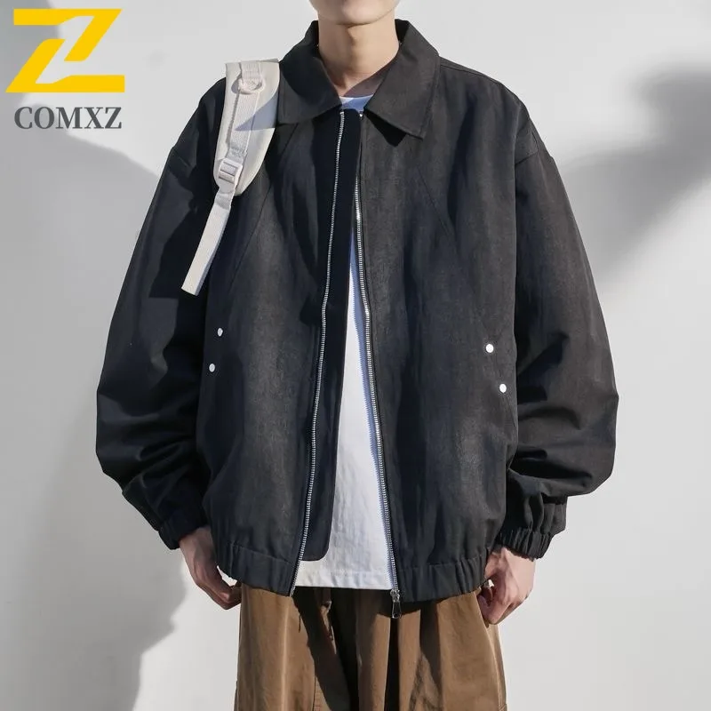 

Men's Aviator Baseball Jacket American Style Streetwear Oversized Fit Waterproof Windproof Utility Coat Spring Fall Outerwear