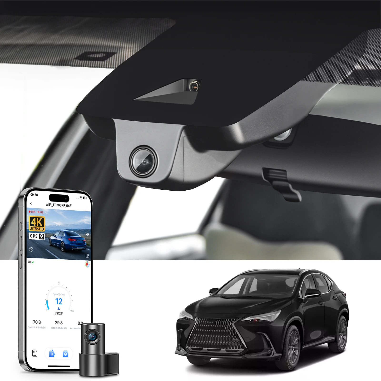4K Car DVR Dash Cam For Lexus NX 350 250 300 450h Car Camera Recorder 2018-2026 (Model A/B/C) WiFi & APP GPS DashCam