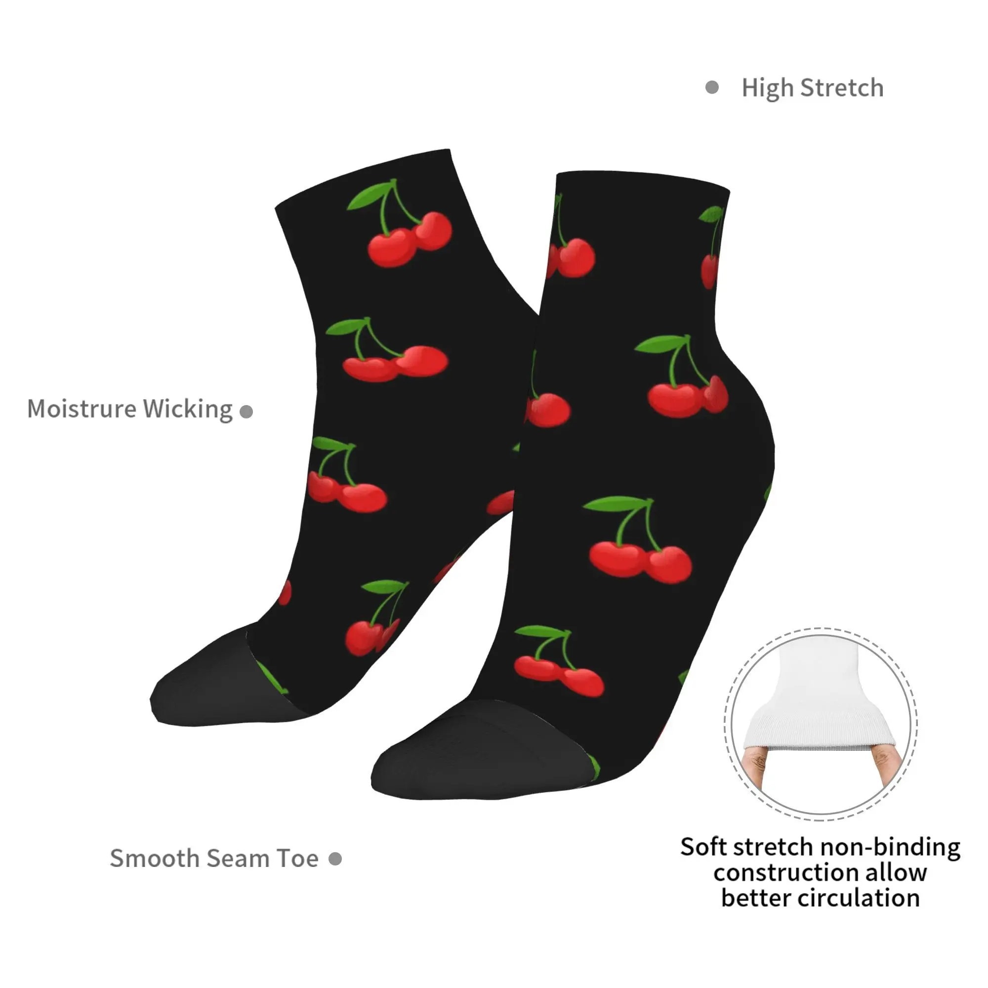 Calzini Cherry per tutte le stagioni Calzini Harajuku che assorbono il sudore Calze casual per uomo Donna Regali