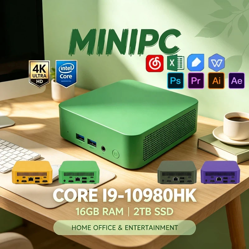 화려한 포켓 미니 게이밍 PC 인텔 코어 I9-10980HK 윈도우11 16GB+2TB SSD WiFi6 BT5.2 4K PC 가정용 및 게임용