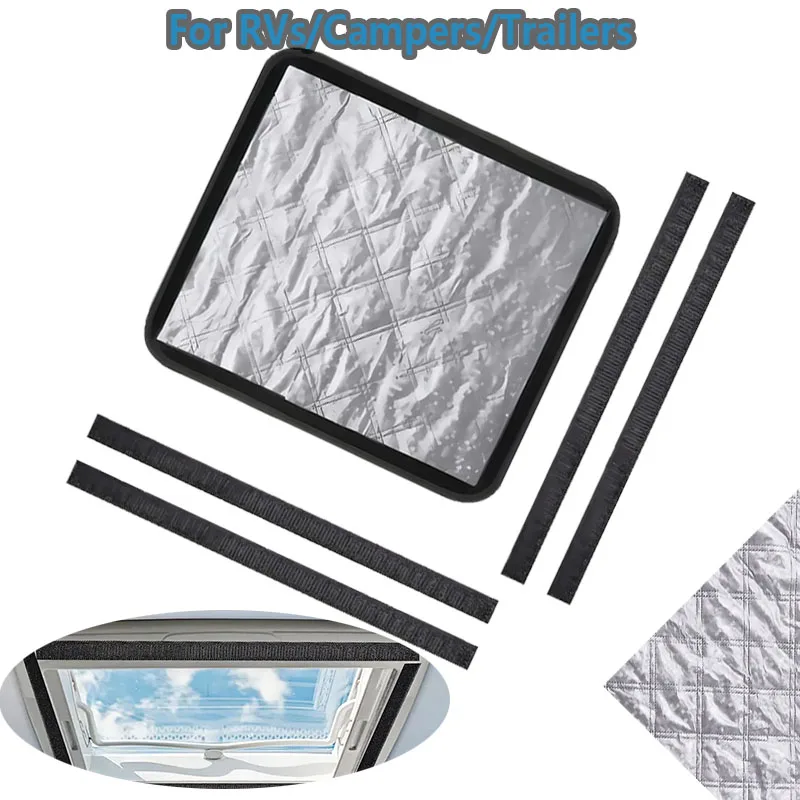 

1 Set Of Foldable Thermal Insulation Sunshade Reflective Ventilation Cover Aluminum Foil Surface For RVs Camping Car Accessories