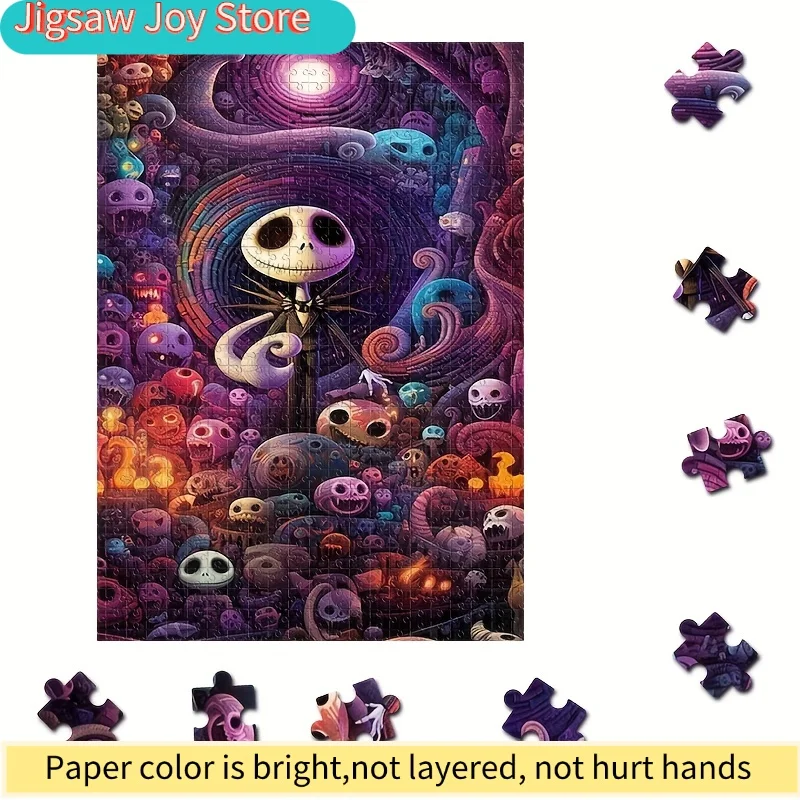 1000피스 퍼즐 DIY 선물 크리스마스 나이트메어 비포 크리스마스 잭 스켈링턴 해골 휴일 선물 캐주얼 퍼즐 게임룸 홈