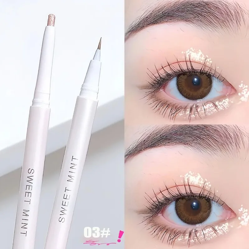 Diamond Glitter Double-head Eye Liner Pencil Eyes Makeup Pink Sequin Eyeshadow White Highlighter Stick Eyeliner Korea Cosmetics