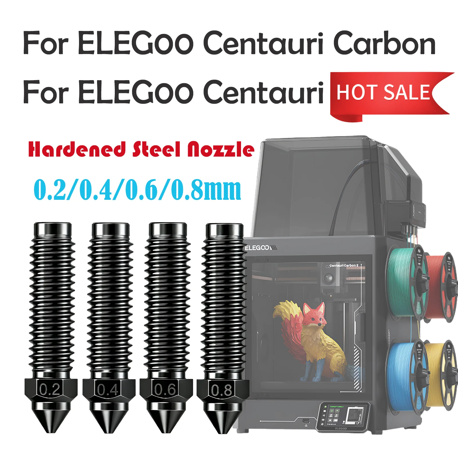 

For Centauri Carbon Nozzle 3D Printer Extruder Nozzle 3D Printer Accessories For Elegoo Centauri Carbon/Centauri Hardened Nozzle