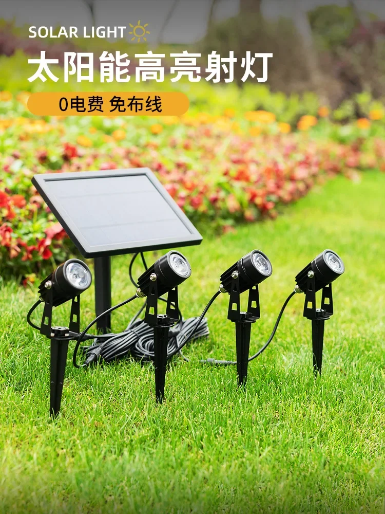 

Solar Outdoor Light Courtyard Waterproof Home Garden Lawn Super Bright Spotlight Balcony Decoration Layout Tree Lamp