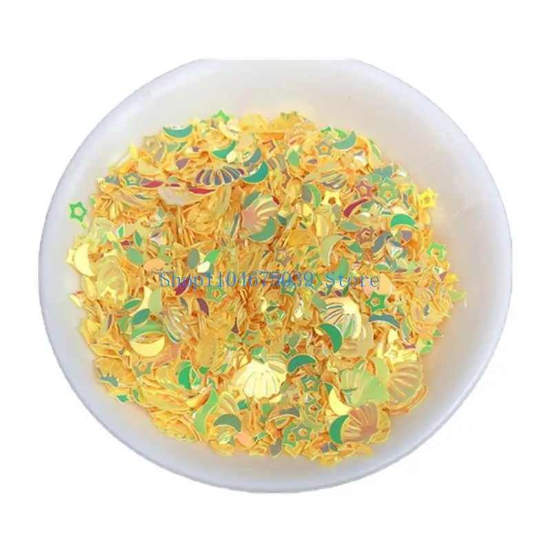 

5asd 10g Mixed PVC Glitter Flakes Art Decors Epoxy Resin Mold Filler Love Heart Stars Moons for Shell Crystal Sequi