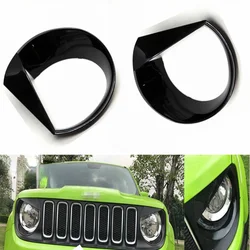 2PCS Car Front Light Headlight Angry Bird Style ABS Trim Cover For 2015 - 2021 Jeep Renegade Exterior Parts Automobiles Parts