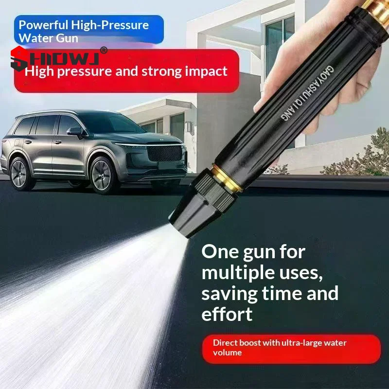 Black High-Pressure Water  Adjustable Nozzle For Household Car Wash Watering Pipe Car Wash