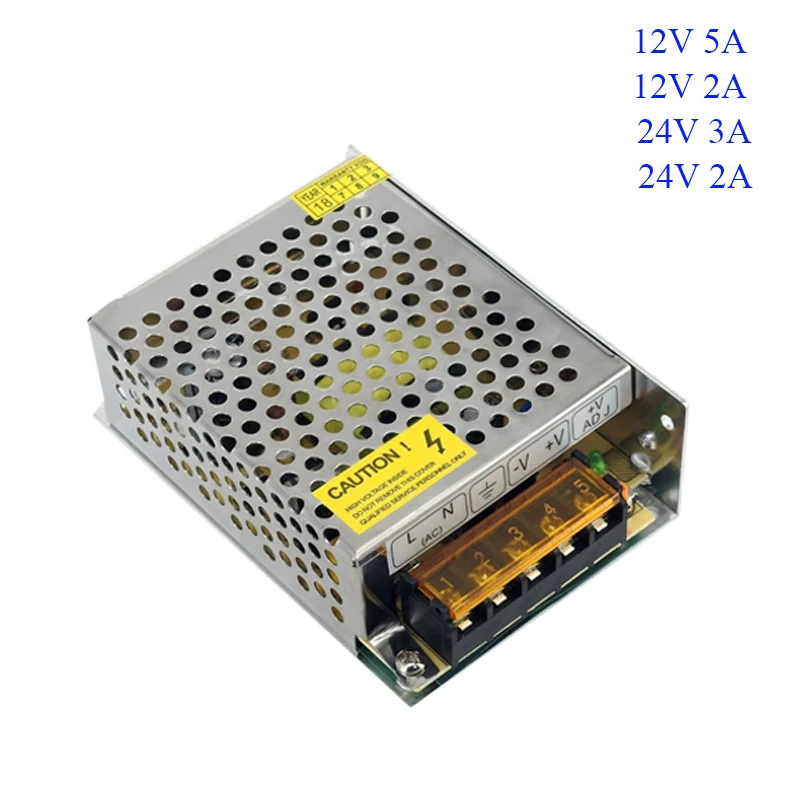 Universal Regulated Switch Power Supply AC 110V 220V to 12V 24V 2A 5A AC/DC Voltage Converter for Electronics