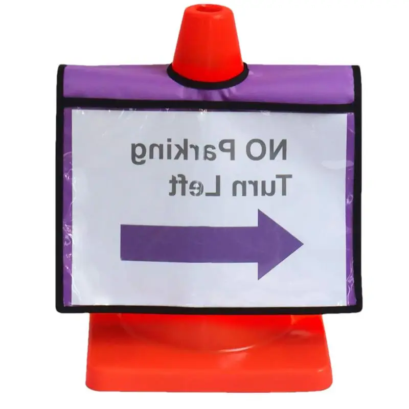 Traffic Safety Cone Sleeve Outdoor Warning Signs Cover Reusable Traffic Cone Cover Traffic Message Sleeve Enhanced Visibility