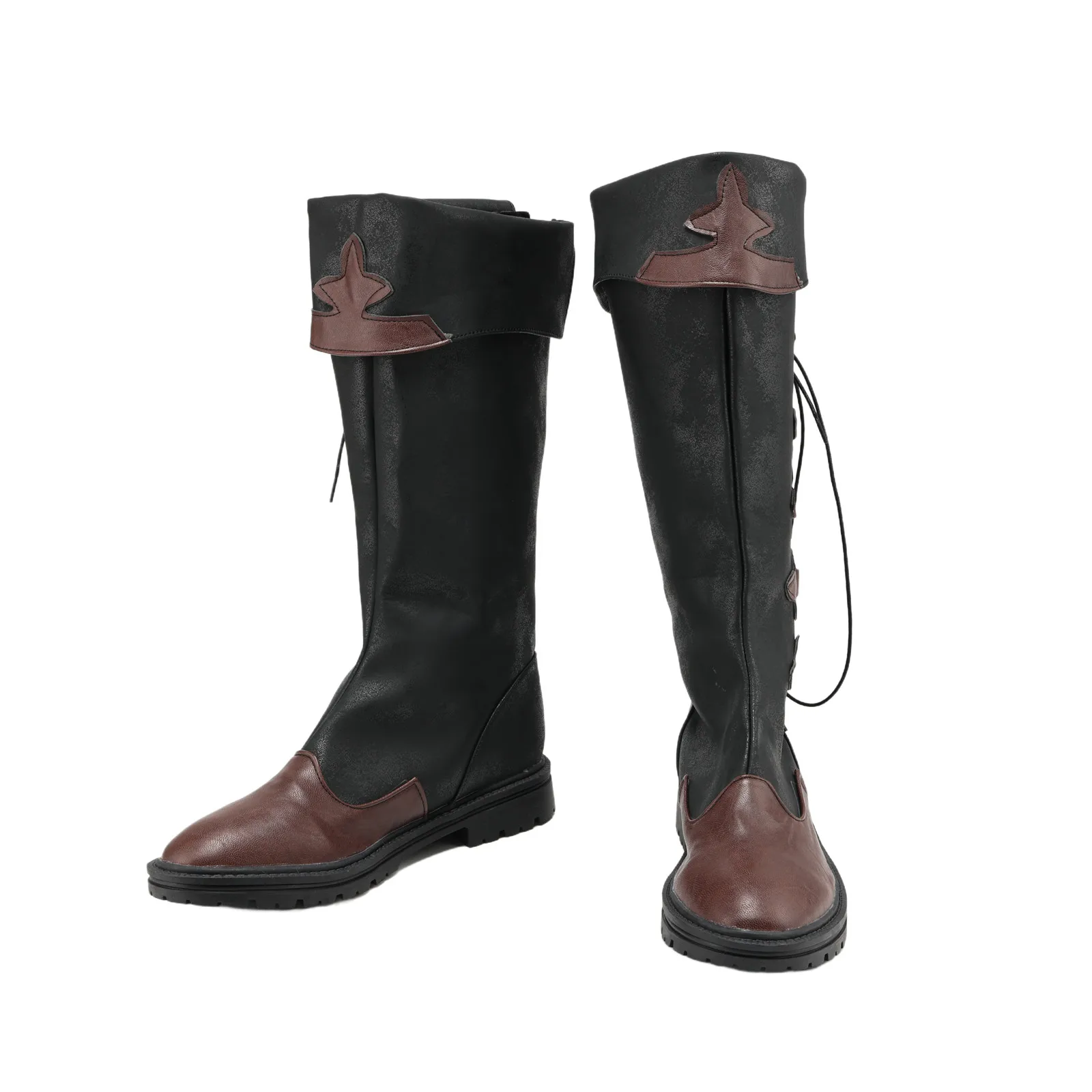 Zapatos vikingos de pirata Vintage para hombre y mujer, botas con cordones medievales renacentistas, accesorios para disfraz de Halloween