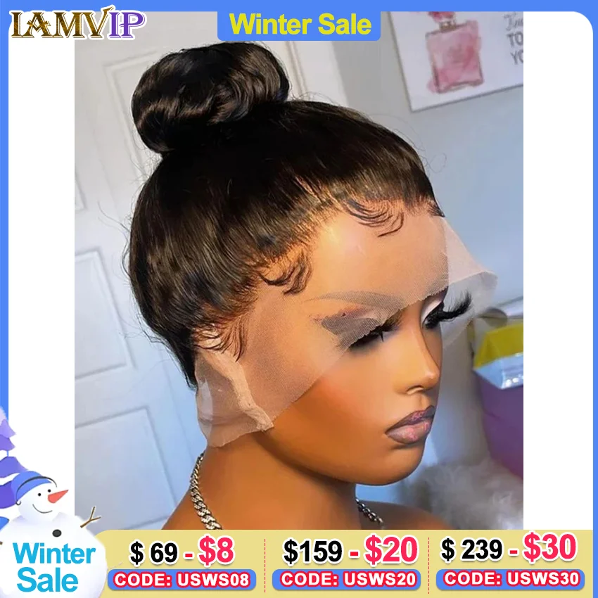 360 Full Lace Wig Human Hair Pre Plucked Straight Medium 16 26 Inch Brazilian Hair HD Lace Front Wigs Human Hair for Black Women