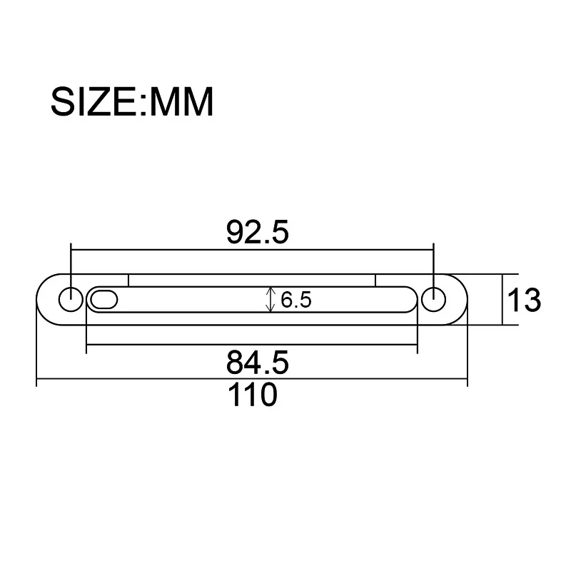 Rosewood Bridge for U Bass 110x13mm with Height Adjusting Screws Saddle Slot 84x6.5mm Natural Colour