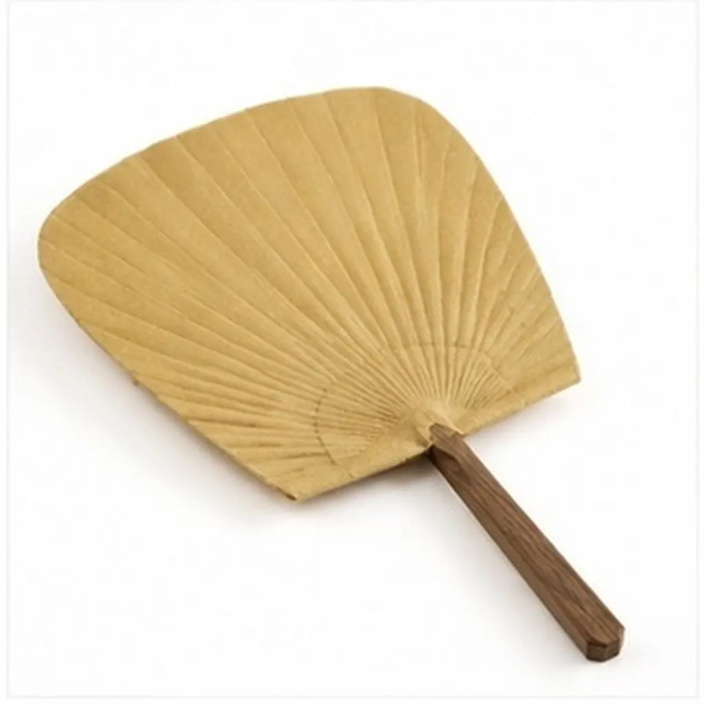 1Pcs Authentic Japanese Traditional Fan Handmade Circular Paper Fan with Bamboo Ribs for DIY Art Project Home