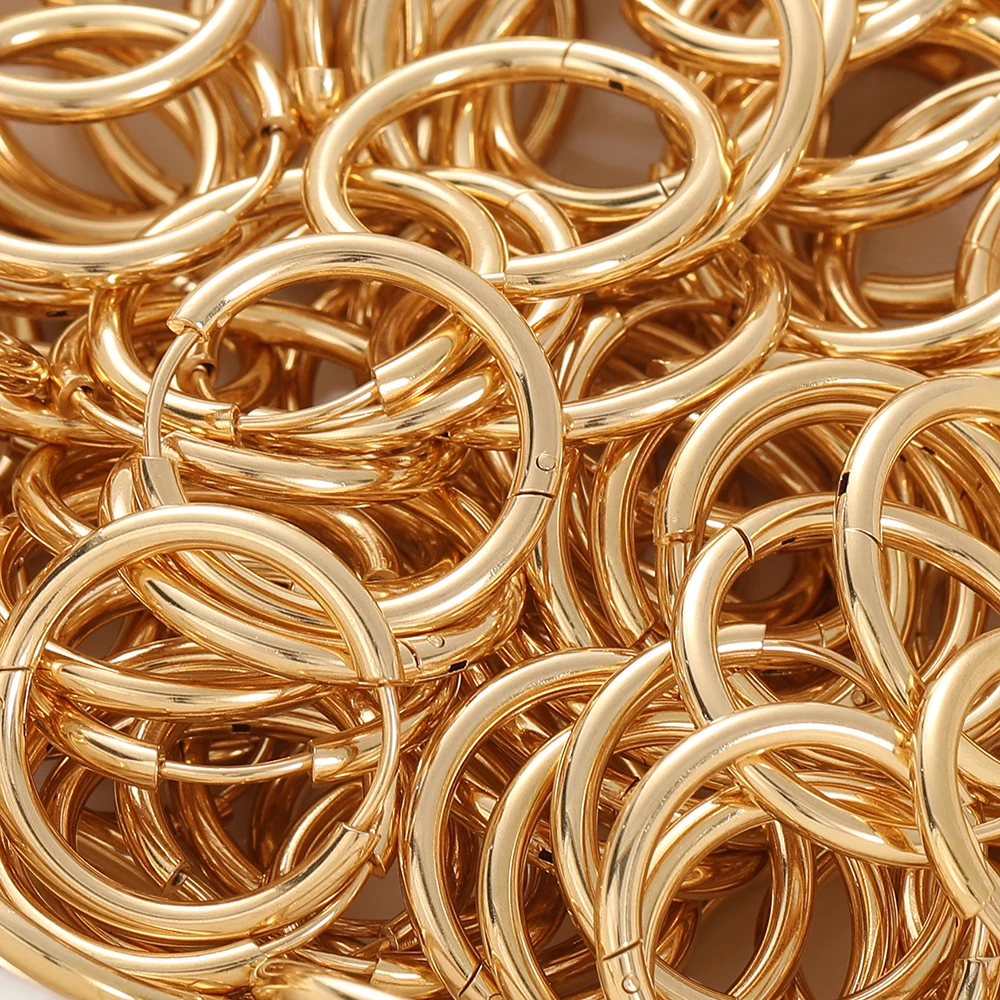 10pcs Stainless Steel Small Hoop Earring Piercing Ear Cartilage 8-18mm Women Round Circle Pendant for DIY Earring Jewelry Making image 6