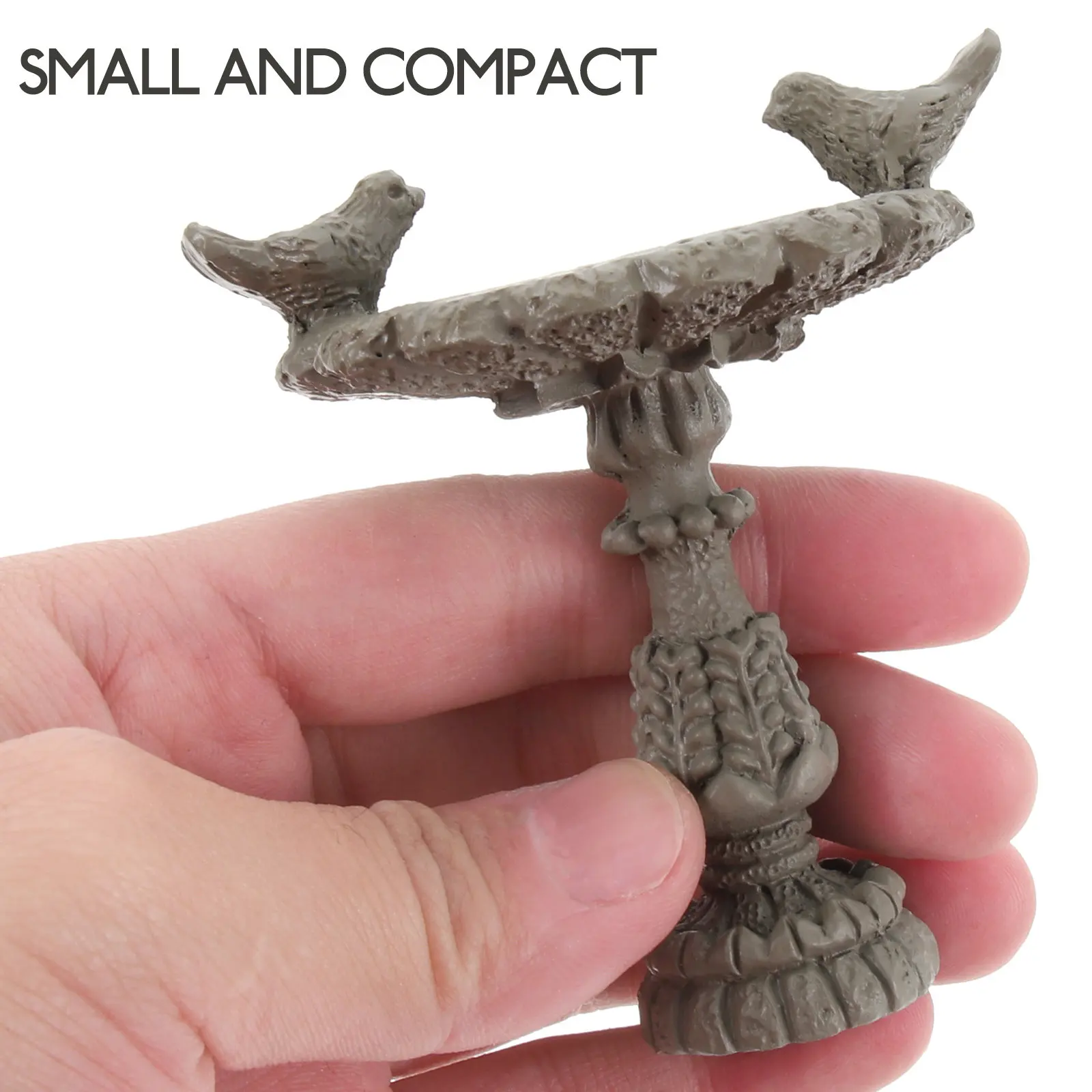 1Pcs Mini Decor Miniature Bird Pool Khaki Small Garden Ornament Decorative Mini Pool Adornment Miniature Garden Decor