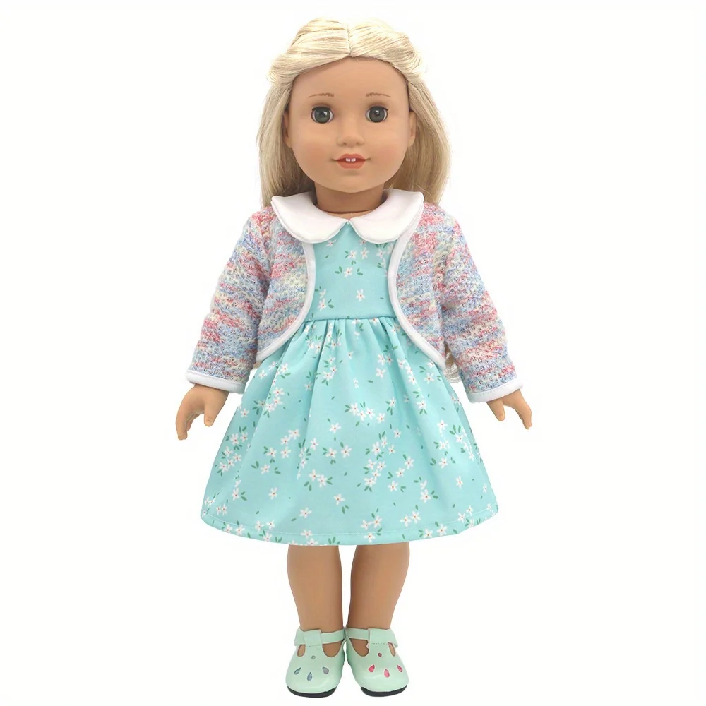 1 set of pink-blue gradient unicorn skirt doll clothes for 18-inch (45.7cm) doll girls. Suitable for American dolls