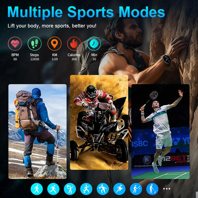 軍事アウトドアスポーツ NFC スマートウォッチメンズ 3ATM 防水心拍数フィットネスブレスレット Bluetooth 音声通話スマートウォッチ 2025