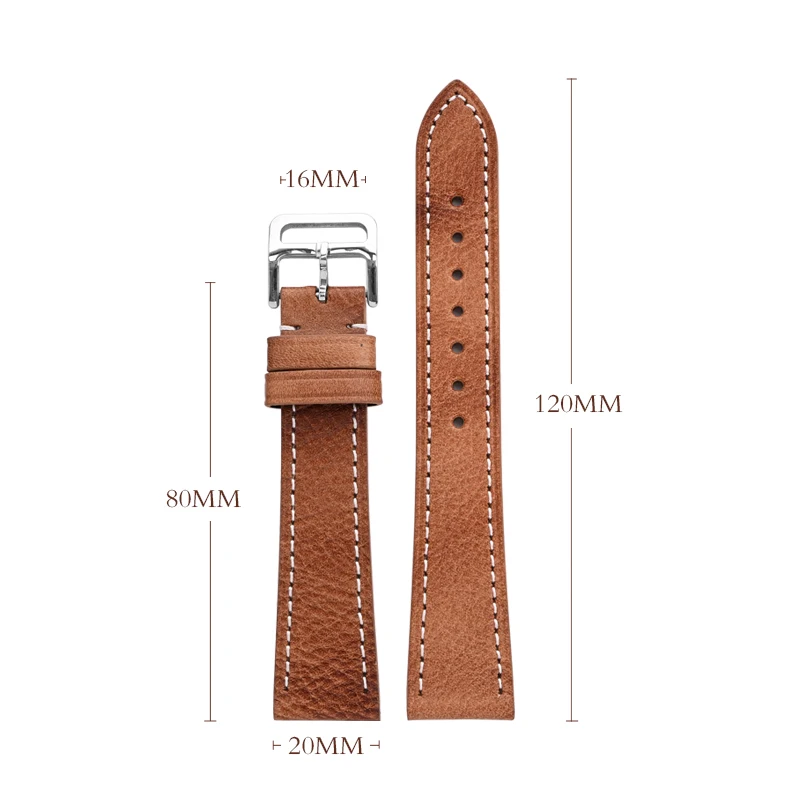 Retro Calf Leather Oil Wax Watchband Straps Quick Release 17mm 18mm 19mm 20mm 21mm 22mm Universal Wrist Band For Huawei GT5/4/3