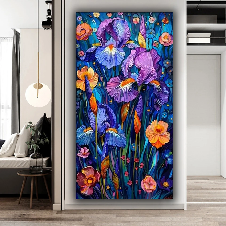 

Diy Diamond Paintings New Diamond Mosaic Art Colored Iris Flower Full Rhinestone Embroidery Cross Stitch Kits Floral Home Decor