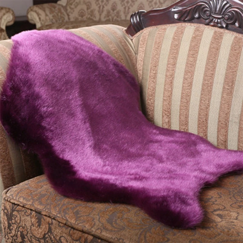 Cushion Hairy Pad Soft Sofa Carpet Faux Sheepskin Chair Cover Seat Bedroom Mat Home Decoration Plush Wool Hairy Solid Color Rugs