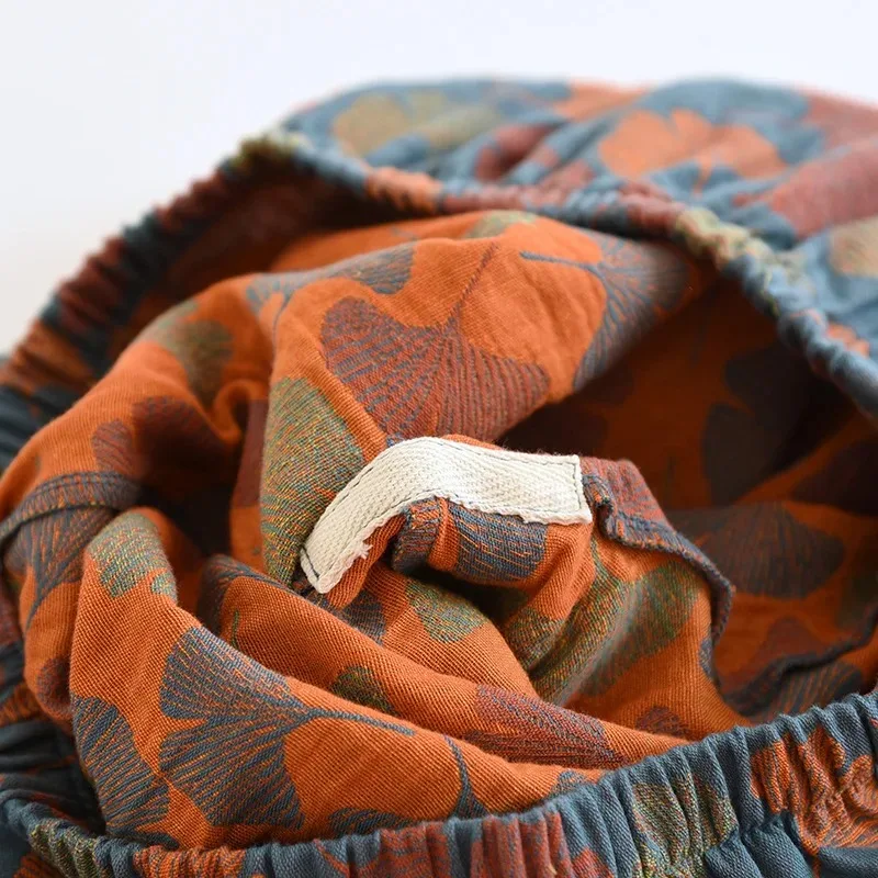 2026 Neue Frühlings- und Sommer-Damen-Pyjama-Sets, Langarm-Hosenanzug, Zweiteilig, 100% Baumwolle, Krepp, Blumen- und Blättermuster, Hauskleidung – Detail 19