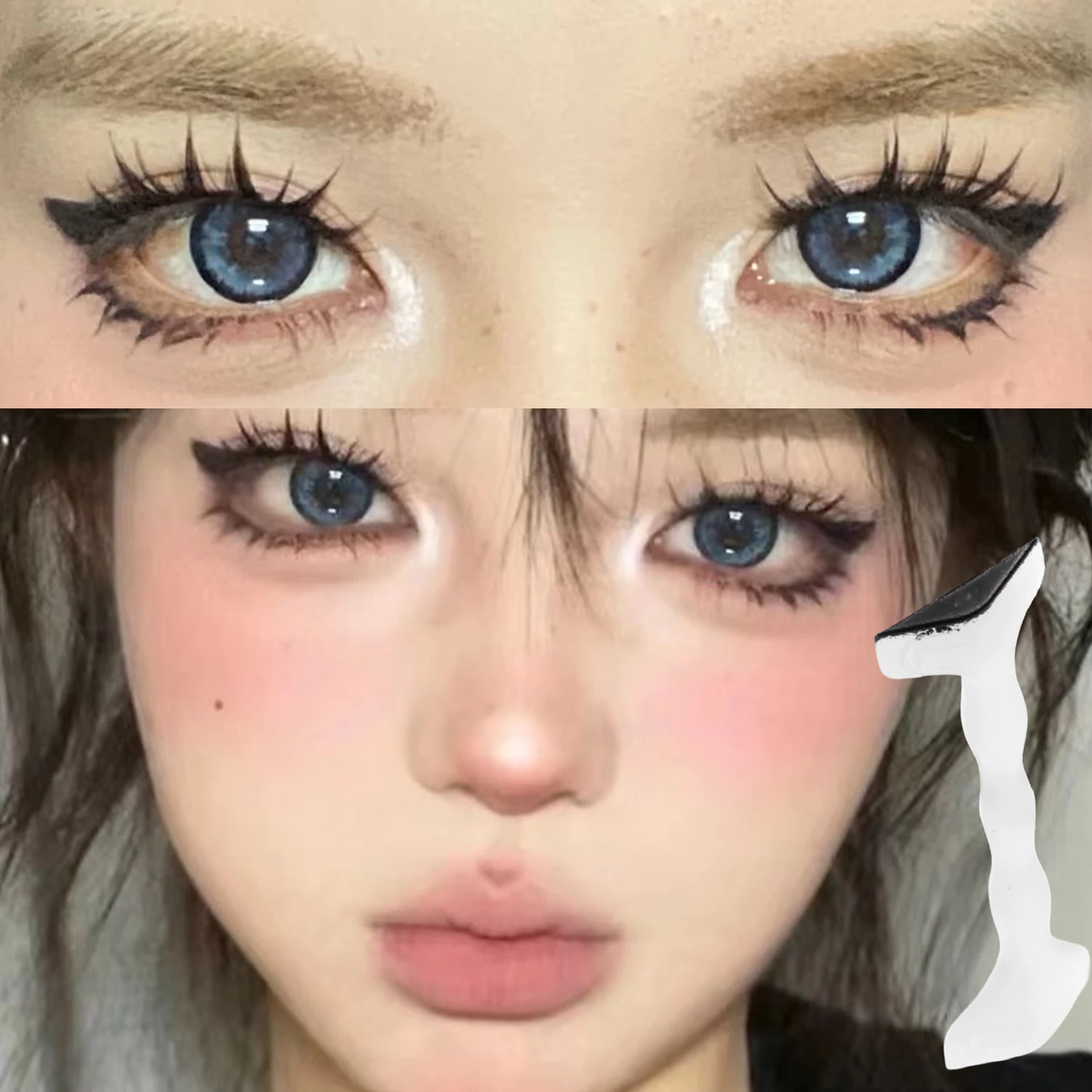 مجموعة طوابع تحديد العيون المقاومة للماء سهلة الاستخدام، قالب تحديد العيون سريع الجفاف يدوم طويلاً، أدوات مكياج العيون المحمولة للمبتدئين