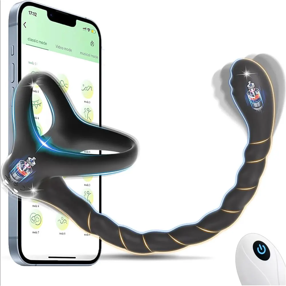 Leistungsstarker Penisring Analplug Vibrator für Mann Analplug 3-in-1 männlicher Prostata-Vibrationsstimulator Masturbator Erwachsenes Sexspielzeug 18+