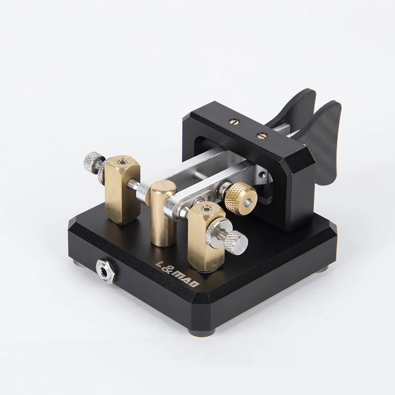 Lao Mao  Silver CW Morse Key Dual-Paddle Telegraph Key Keyer  For Radio Users Stainless Steel Brass Aluminum Alloy