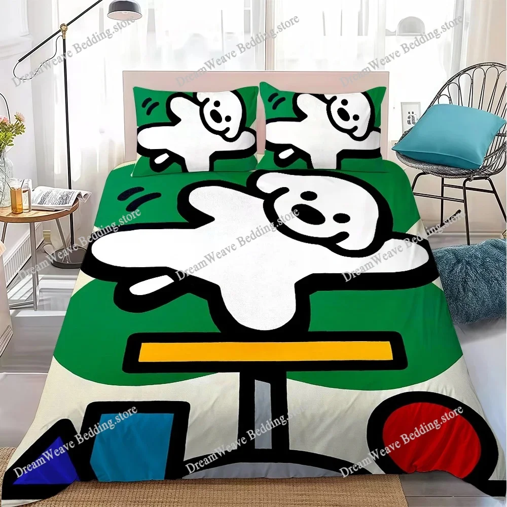 M-Matsui Dog Kawaii Duvet Cover Set Home Style Bedding Soft Laundry Cotton Bed Student Dormitory Gift