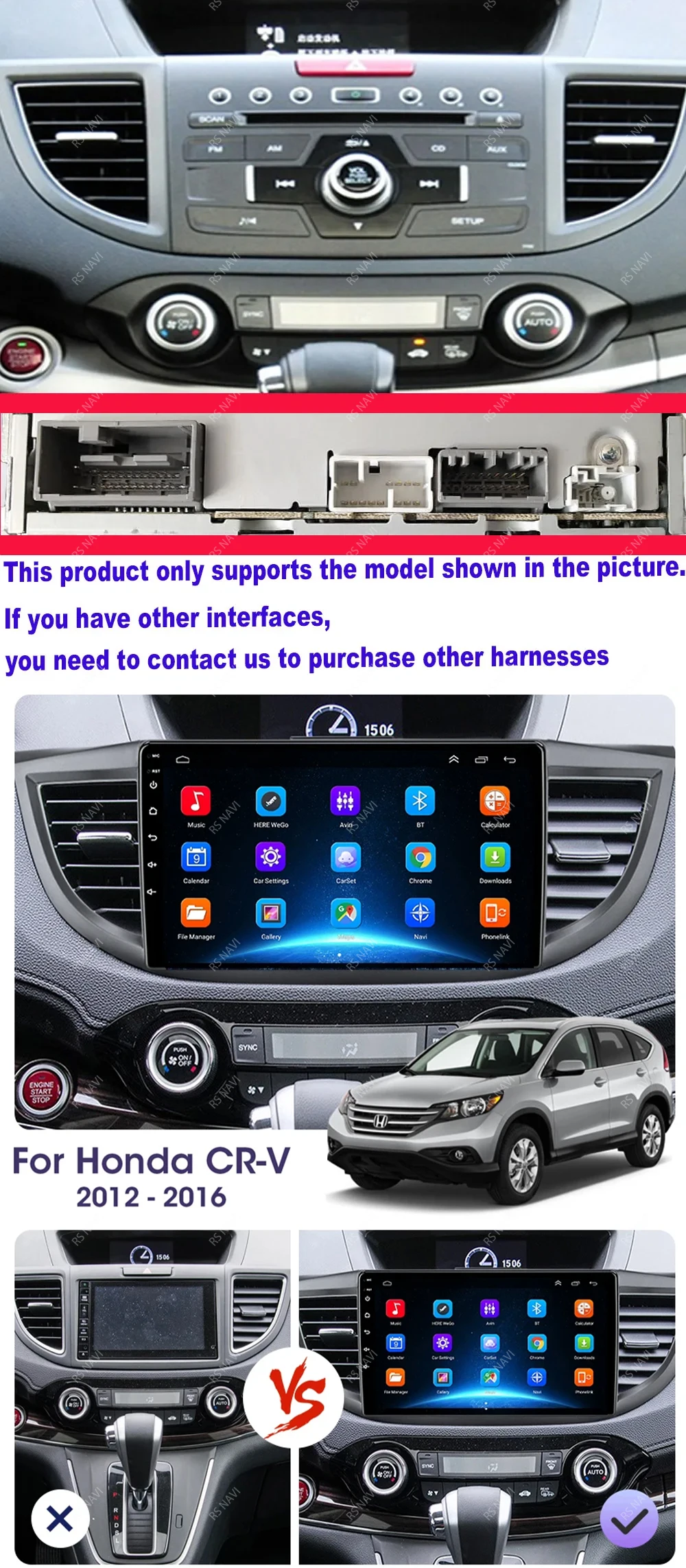 Android 16 Carplay Auto Car Radio Multimedia Player For Honda CRV CR-V 2012-2016 WIFI+4G DSP Autoradio Stereo 2din Head Unit
