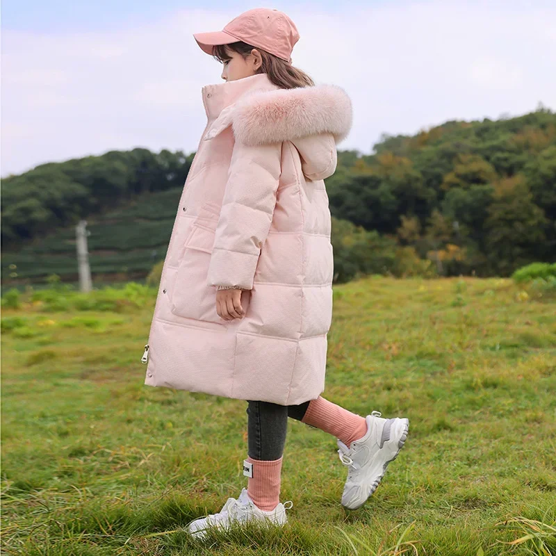 

2024 Winter warm Down jacket kids toddler girl clothes Girls clothing Thicken Parka Hooded Outerwear Coats Children snow suit