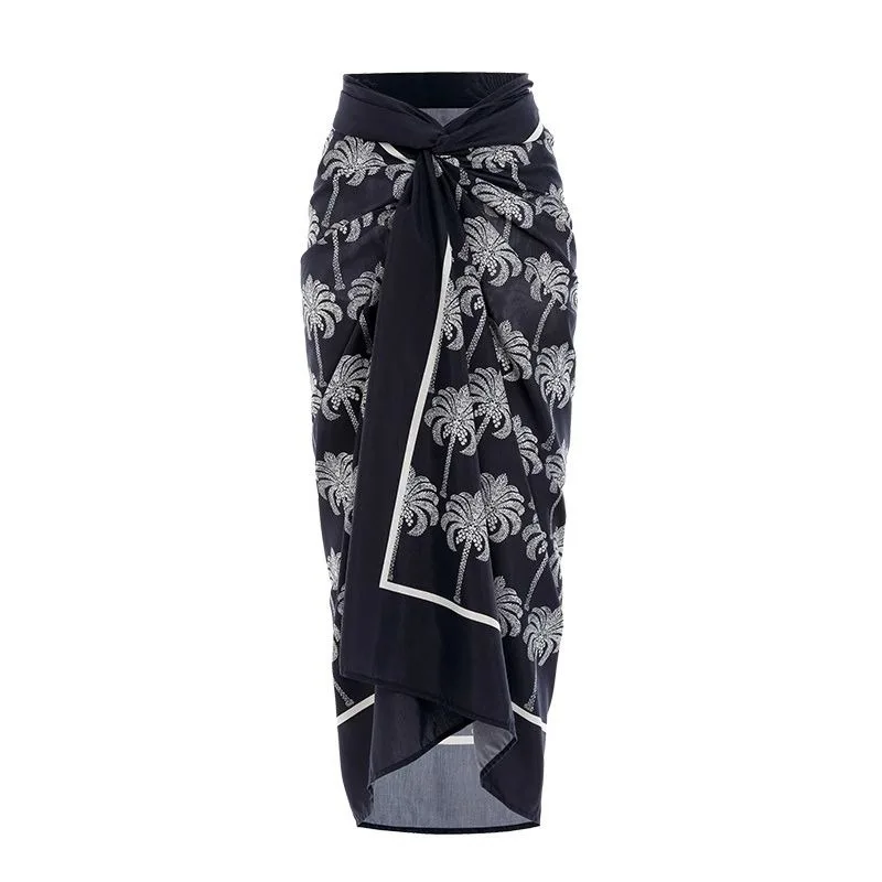 

Женская ретро эластичная юбка с высокой талией и геометрическим принтом, модная повседневная юбка в национальном стиле