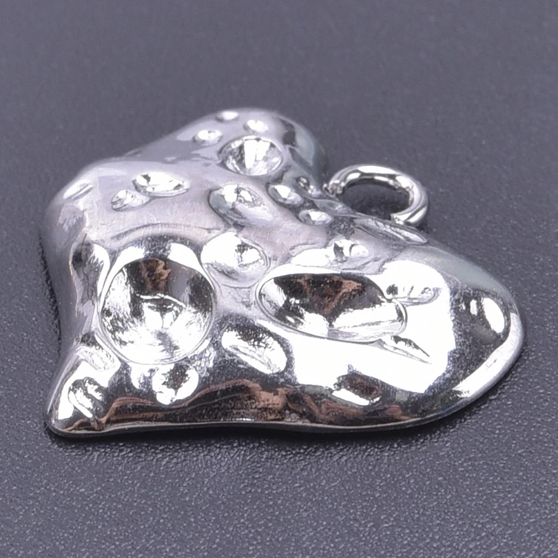6pcs/Lot Classic Stainless Steel Heart Charms For Jewelry Making Bracelets Earring Necklace Pendant Love Material Girl Breloques