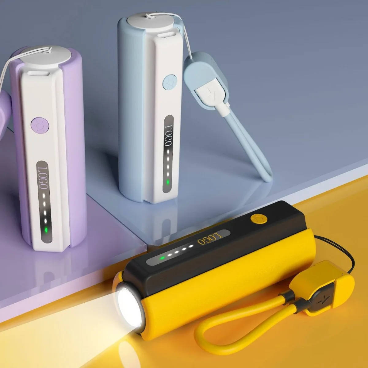 Capsule Power Bank 5000 Mah Large Capacity with Built-In Flashlight Fast Charging Rechargeable Compact Mobile Power Supply Outdoor Strong Light Flashlight Power Bank Emergency Power Bank Flap Pocket Pants Power Bank Cy