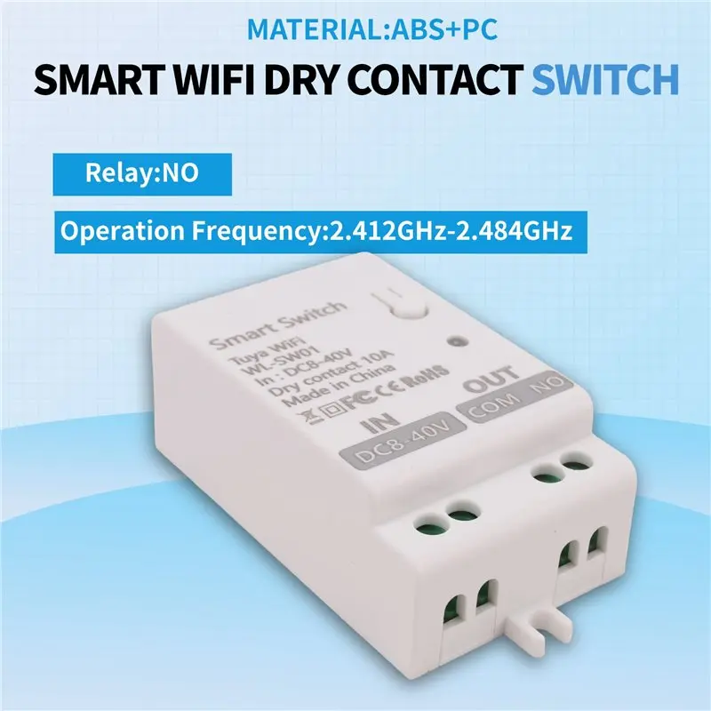 N82R Tuya Wifi inteligente módulo de interruptor de contacto seco 10A hogar Universal DIY relé de interruptor funciona con Smart Life Alexa