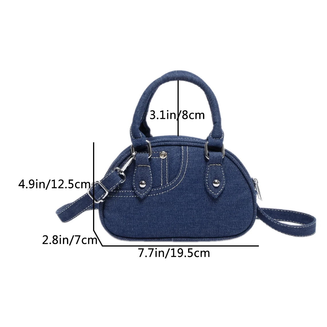 2024 New Famous Brand Jeans Bag Women\'s Designer Handbag Short Handle Crossbody Bags Punk Style Denim Shoulder Bags Small Bolsas