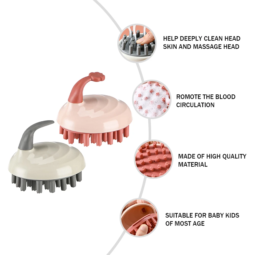 

2Pcs Soft TPE Baby Shampoo Brush For Deep Clean And Scalp Massage Perfect For Sensitive Skin