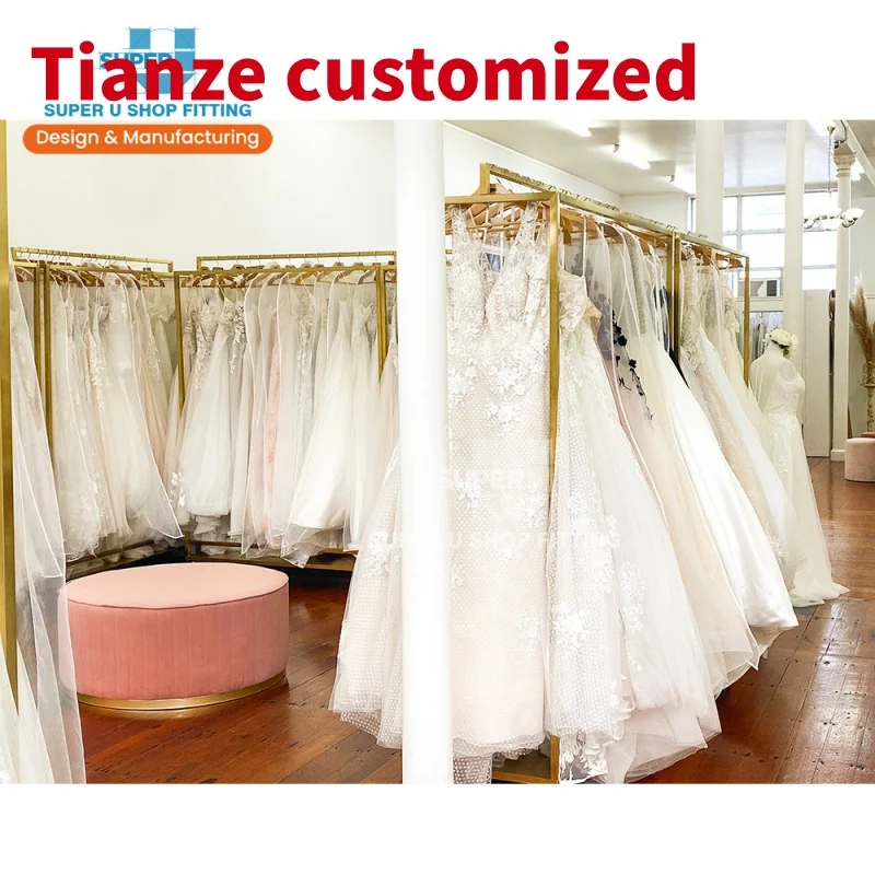 (Customized) luxury wedding dress boutique furniture shop fittings bridal shop interior design decoration custom retail clo